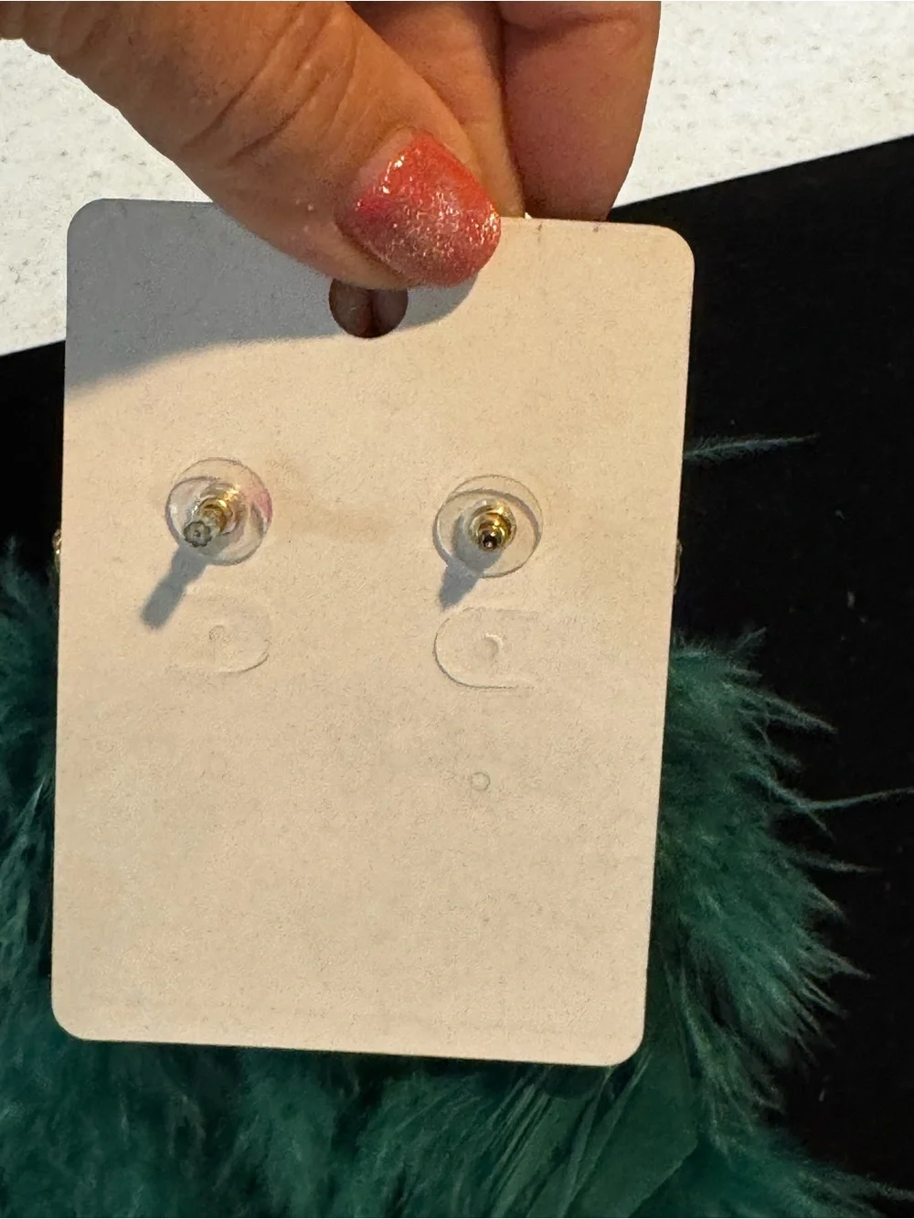 Emerald Green Feather earrings NIP